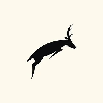 Jumping Deer Logo Illustrazione stock