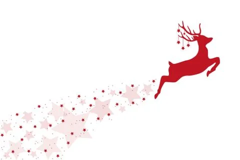 Jumping deer with stardust christmas design Stock-Illustration