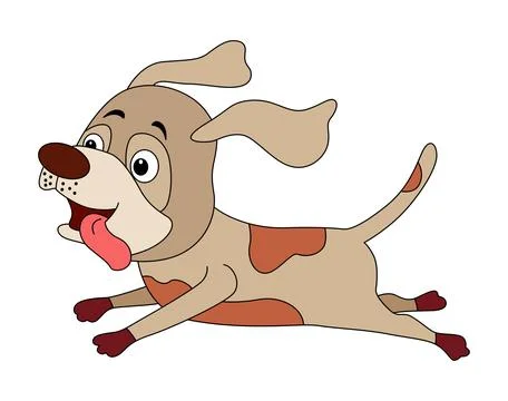 A jumping dog on white background Stock Illustration