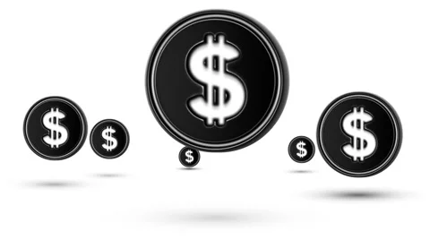 Jumping dollar icons. Looping. Video stock 63267776