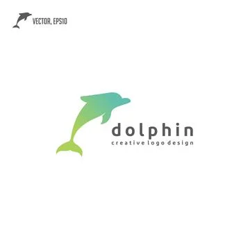 Jumping dolphin logo design vector illustrations Stock Illustration