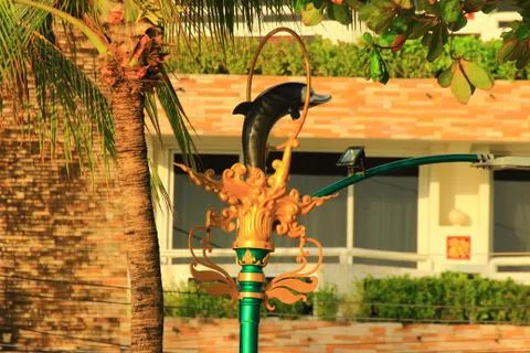Jumping Dolphin ornament Foto stock