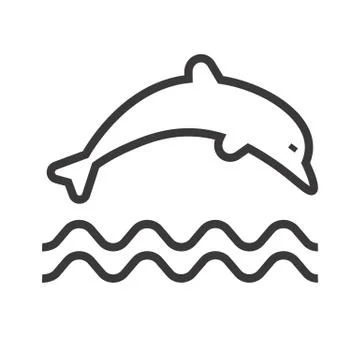 Jumping dolphin vector icon. Stock Illustration