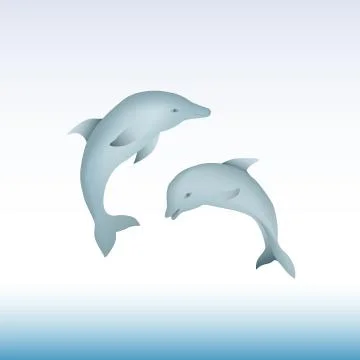 Jumping dolphins Stock Illustration