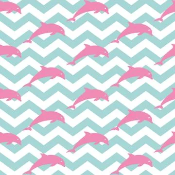 Jumping dolphins Stock Illustration