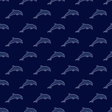 Jumping dolphins pattern Stock Illustration