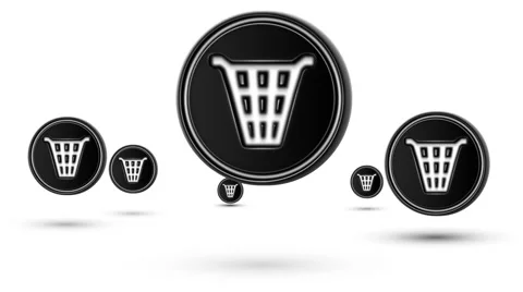 Jumping dustbin icons. Looping. Stock Footage 63264567