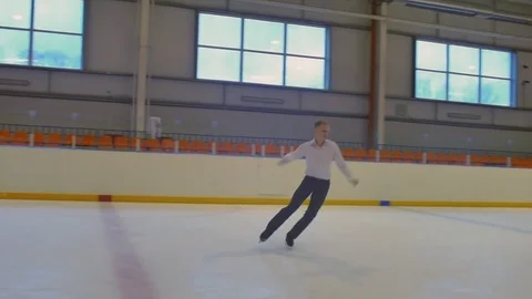 Jumping of the Figure Skater Stock Footage 69999661