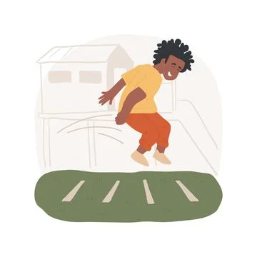 Jumping forward isolated cartoon vector illustration. Ilustración de archivo