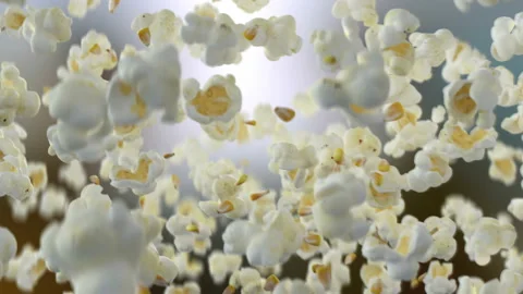 Jumping fresh hot popcorn jumping in slow motion 4K 스톡 동영상 146945193