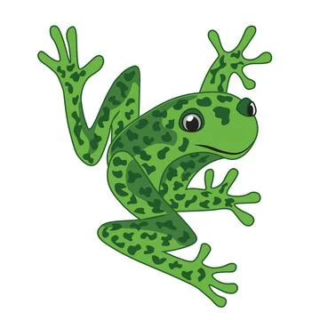 Jumping frog cartoon character vector illustration Stock Illustration