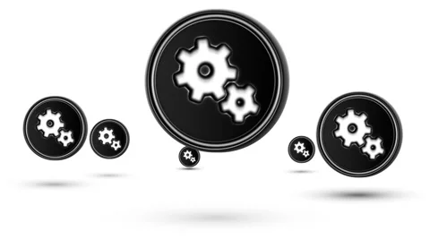 Jumping gear icons. Looping. Stock Footage 63265350