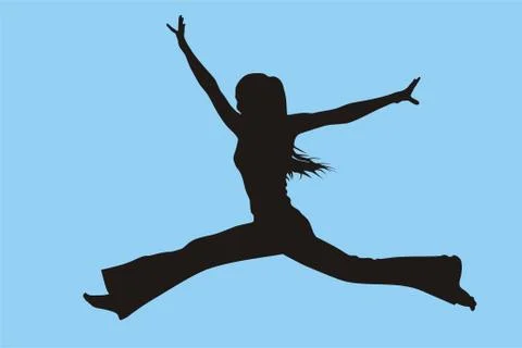 Jumping girl Stock Illustration