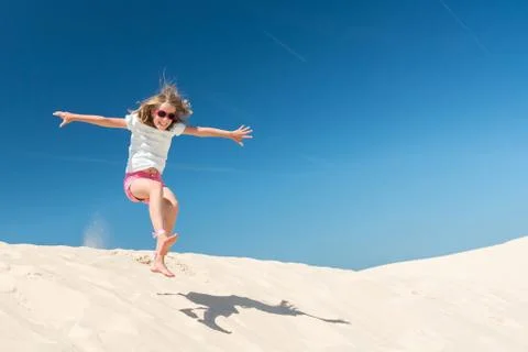 Jumping girl Foto stock