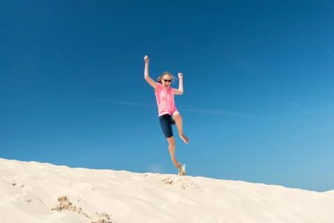 Jumping girl Stock Photos