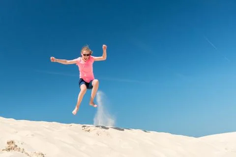 Jumping girl Stock Photos