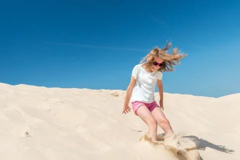 Jumping girl Foto stock
