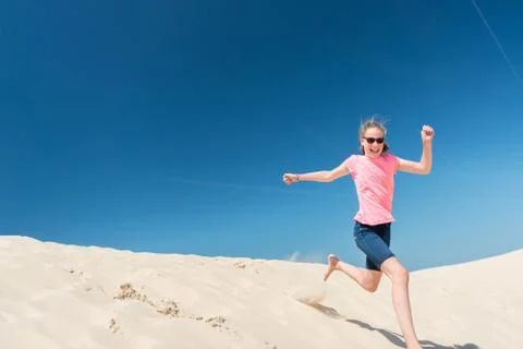 Jumping girl Foto stock