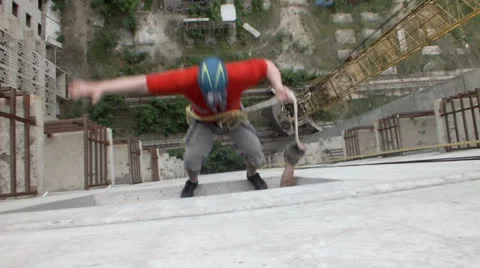 Jumping from Gopro   Hero 3 Stock Footage 24869010