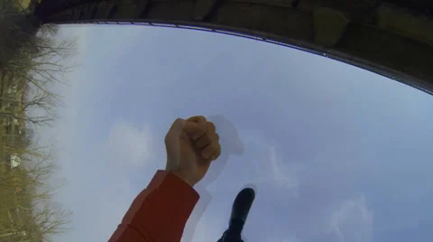 Jumping from Gopro  Hero 3 Stock Footage 38043292