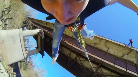 Jumping from Gopro  Hero 3 Stock Footage 52428526