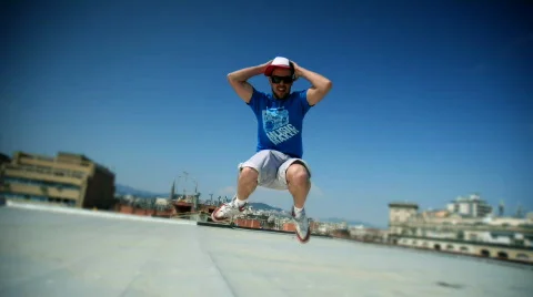 Jumping guy 360 stopmotion Stock Footage 523393