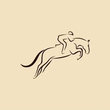 Jumping horse vector illustration. Stock Illustration