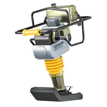 Jumping Jack Compactor. Petrol Engine Trench Rammer. 3D rendering Ilustración de archivo