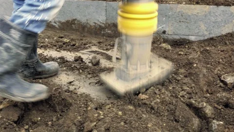 Jumping Jack Compactor. Vibratory blower, mechanical jump Vídeo Stock 90862347