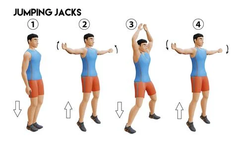 Jumping-Jacks Stock Illustration