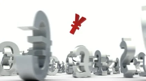 Jumping japanese yen loop ready file Stock Footage 22034959