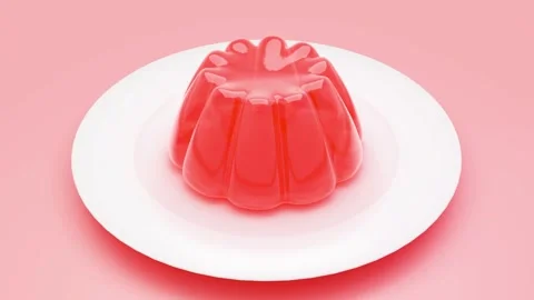 Jumping Jelly Pudding. Red Jelly Pudding of Movement. Video stock 330431949
