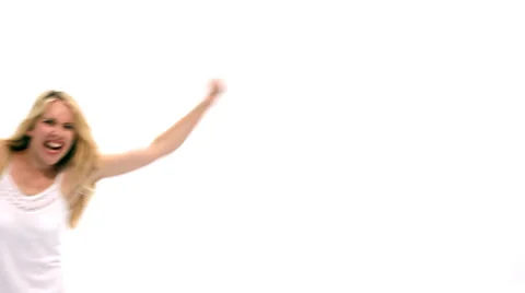 Jumping for joy - Diverse group of young adults coming together to form a happy Vídeo Stock 32959389