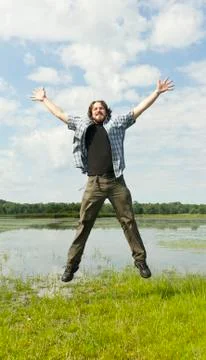 Jumping for joy Stock Photos