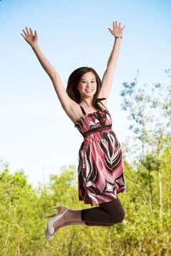 Jumping for joy Stock Photos