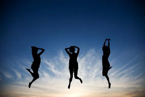 Jumping with joy Stock Photos