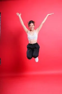 Jumping in Joy Stock Photos
