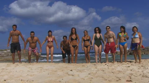 Jumping for Joy (slow motion) 库存影片 5062676