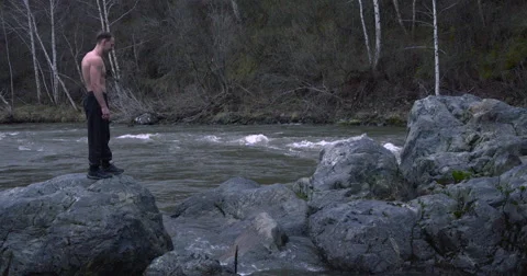 Jumping karate in slow motion Stock Footage 63032570