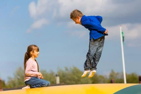 Jumping kids Stock Photos