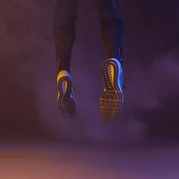 Jumping legs smoke Stock Photos