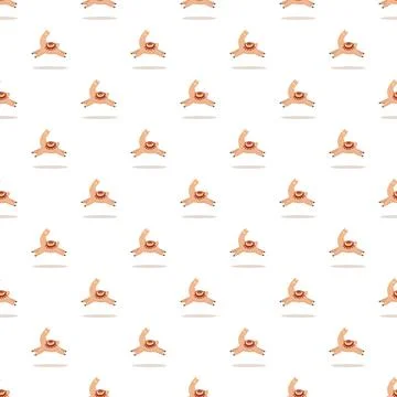 Jumping llama seamless pattern on white background 스톡 일러스트