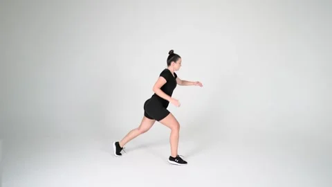 Jumping Lunges Stock Footage 314196121