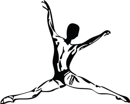 Jumping man, abstract lines drawing イラスト素材