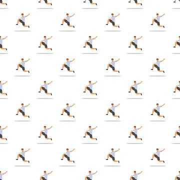 Jumping man character seamless pattern background Stock Illustration