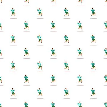 Jumping man pattern celebrating success and achievement Stock Illustration