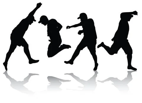 Jumping man silhouette Stock Illustration