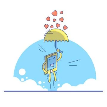 Jumping mobile phone Stock Illustration