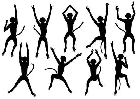 Jumping monkeys Stock Illustration