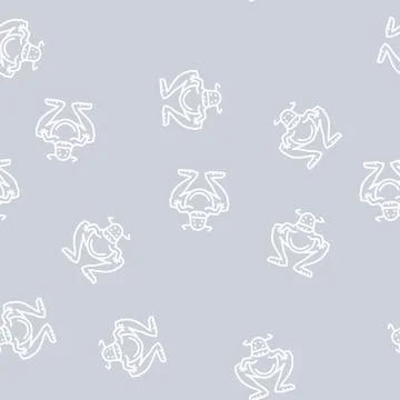 Jumping monster line seamless pattern イラスト素材